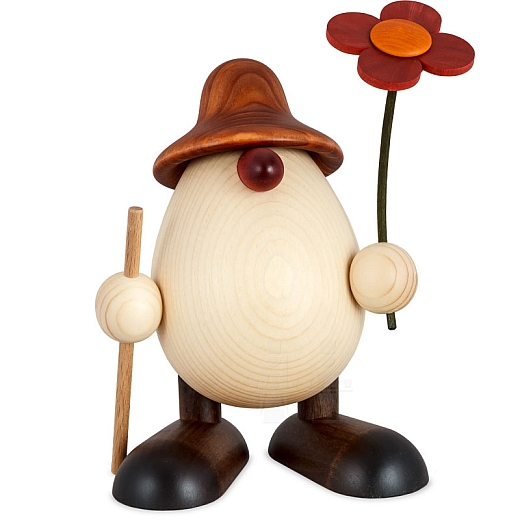 Egghead Father Rudi with flower and stick brown