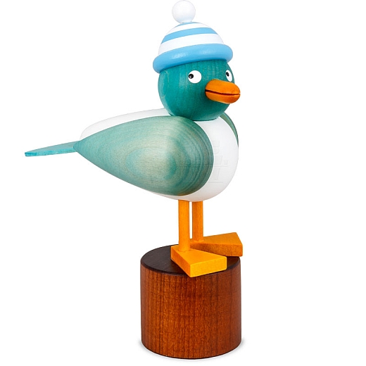 Seagull blue with striped hat sky blue