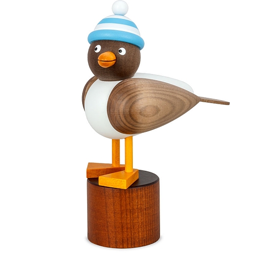 Seagull grey with striped hat sky blue