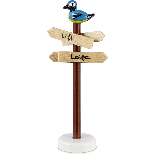 Signpost for winter hiking children lacquered from Ulmik