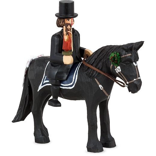 Easter Rrider carved with statue on Warmblood horse