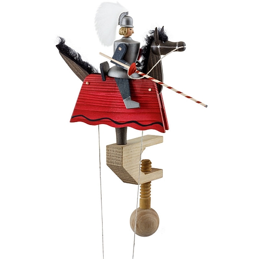 Pendulum rider knight red with shield and lance by Gotthard Steglich