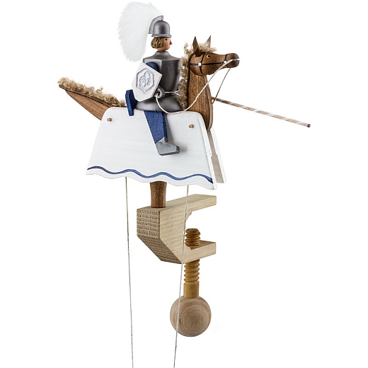 Pendulum rider knight white with shield and lance by Gotthard Steglich