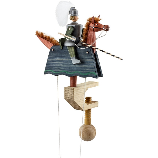 Pendulum rider knight black with shield and lance by Gotthard Steglich
