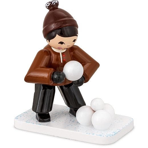Winter child Snowball builder brown