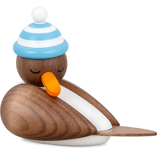 Sleeping Seagull gray with striped hat blue