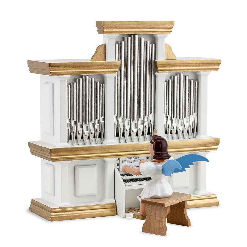 Blank Engel an der Orgel Natur Kurzrockengel 
