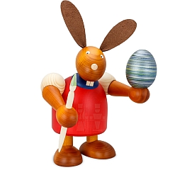 Maxi Hase rot mit Pinsel und Ei 24 cm