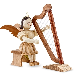 Kurzrockengel Naturholz Harfe sitzend