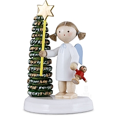 Engel am Weihnachtsbaum mit Stern und Puppe von Flade