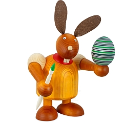 Maxi Hase gelb mit Pinsel und Ei 24 cm