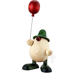 Eierkopf Otto mit Luftballon grün 15 cm