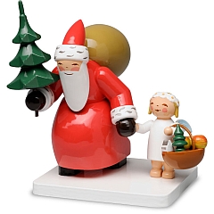 Weihnachtsmann mit Baum und Engel von Wendt & Kühn