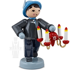 Ore Mountain Boy with Candleholder blue from Ulmik