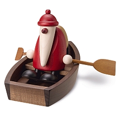 Weihnachtsmann mit Ruderboot