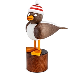 Seagull gray with striped hat red