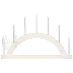 LED Round Arch with LED Candles white colored wood