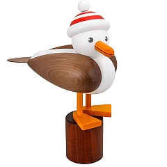 Seagull large grey with striped hat red