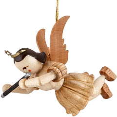 Floating Angel natural wood with Transverse Flute