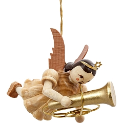 Floating Angel natural wood with Tuba