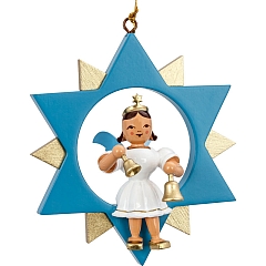 Floating Angel colored in the Star with Bells