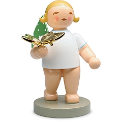 Träumer Engel mit Schmetterling vergoldet Goldedition Nr. 13 von Wendt & Kühn