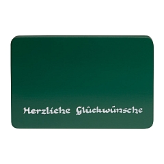 Wendt & Kühn Beschriftete Sockelplatte grün „Herzliche Gückwünsche“