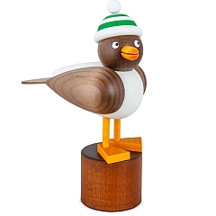 Seagull gray with striped hat green