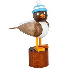 Seagull grey with striped hat sky blue