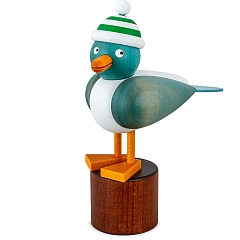 Seagull blue with striped hat green