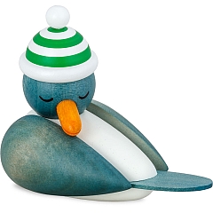 Sleeping Seagull blue with striped hat green