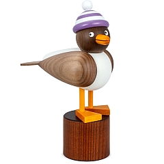 Seagull gray with striped hat violet blue