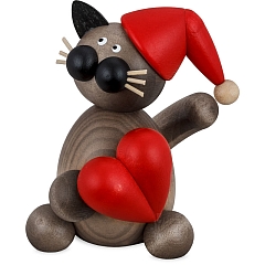 Katze Karli mit Herz und roter Zipfelmütze von Torsten Martin