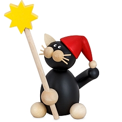 Cat Hilde with star and red pointed hat