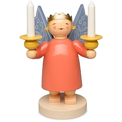 Wendt & Kühn Angel wearing Crown with two Candle Holders and Wooden Candles