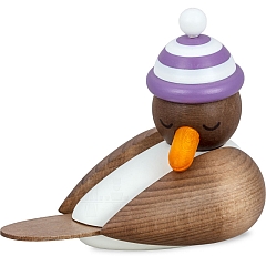 Sleeping Seagull gray with striped hat purple - white