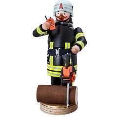 German Smoker Firefighter with chainsaw