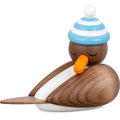 Sleeping Seagull gray with striped hat blue