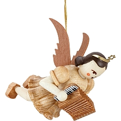 Floating Angel natural wood with Accordion